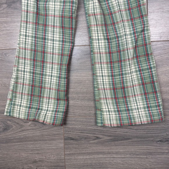 Vintage 70s Sears Rough-Housers Plaid Pants 6 Slim Flare Perma-Prest Boys - Picture 8 of 11